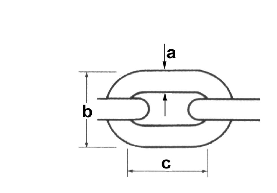 Inox sidrna veriga 8mm 5m AISI 316 - din 766