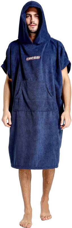 Cressi pončo brisača - kopalni plašč S/M navy modra