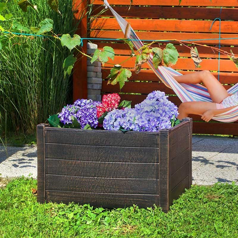 Cvetlično korito Teak - Beljena imitacija lesa - L