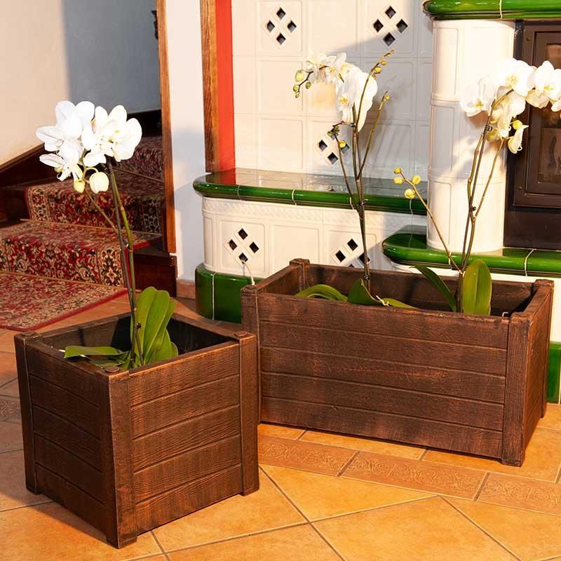 Cvetlično korito Teak - Beljena imitacija lesa - L