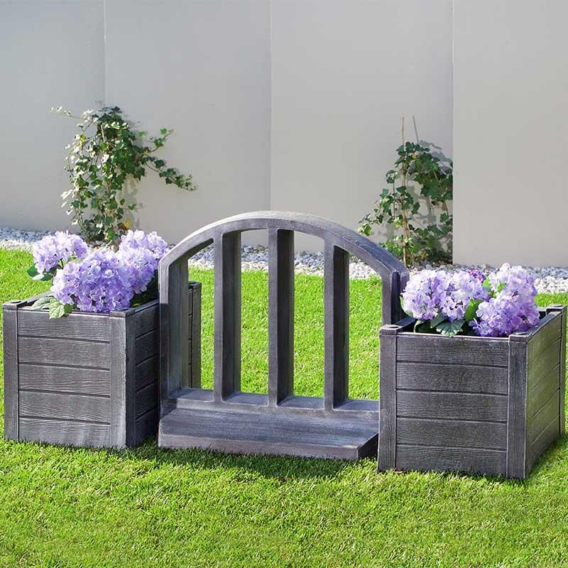 Cvetlično korito Teak - Beljena imitacija lesa - L