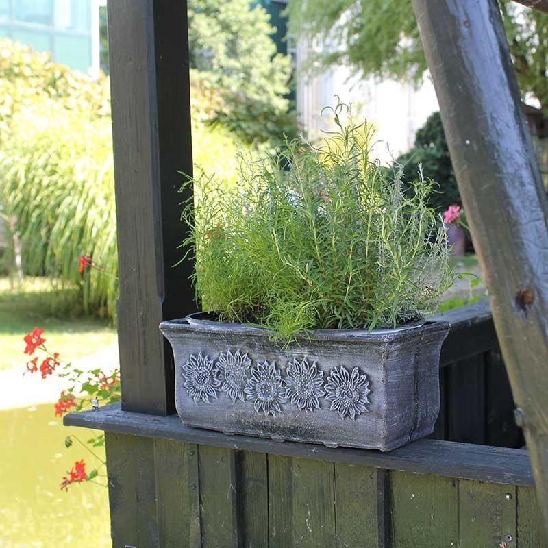 Pravokotna balkonska korita Planika L Granit