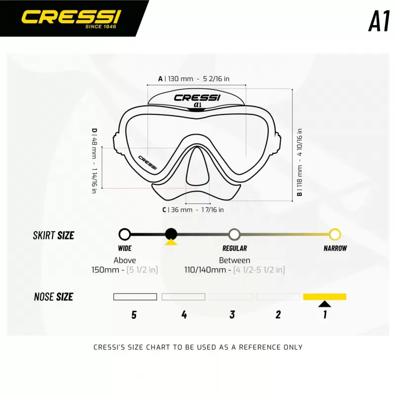CRESSI Anti-fog maska A1 brez rosenja rumena