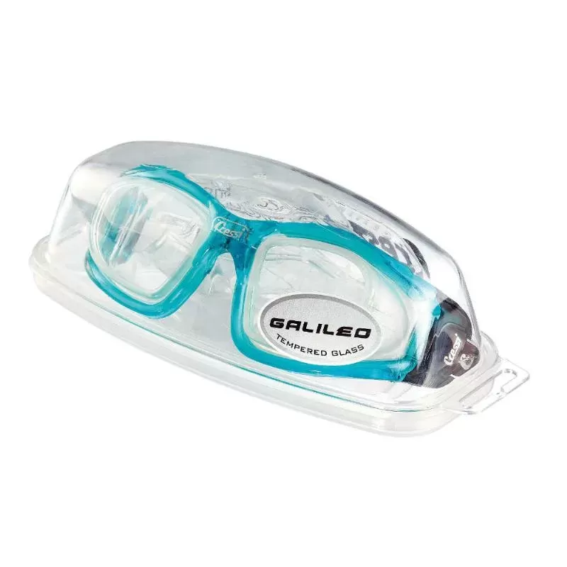Cressi plavalna očala Galileo steklene leče aqua modra