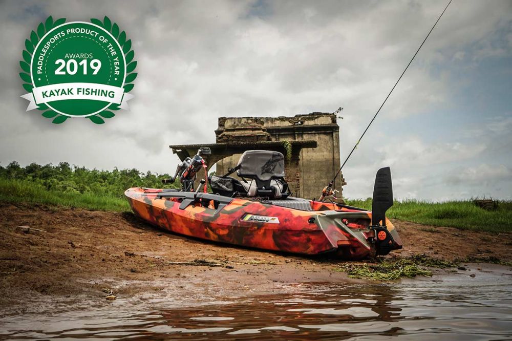 Kajak za ribolov Feelfree Dorado Motodrive orange camo