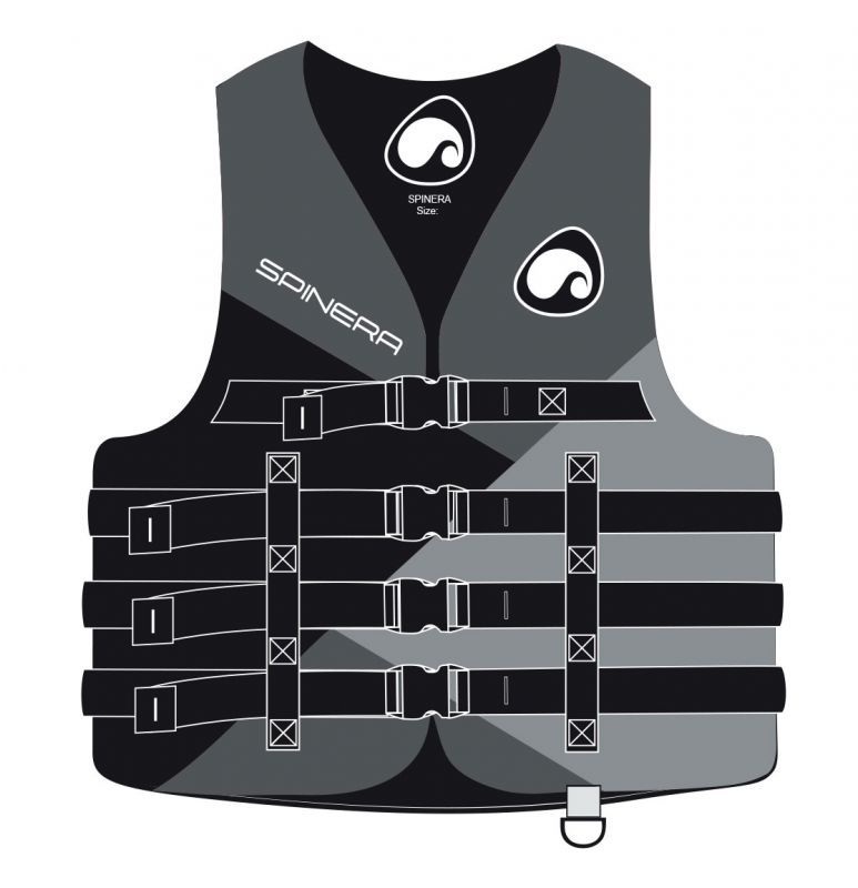 Rešilni jopič Jet Ski Deluxe Nylon 50N siv M