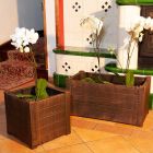 Cvetlično korito Teak L bakrena imitacija