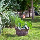 Okroglo cvetlično korito Planika - Terakota M