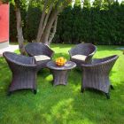 Visoka miza Ratan s steklom - bakrena imitacija lesa