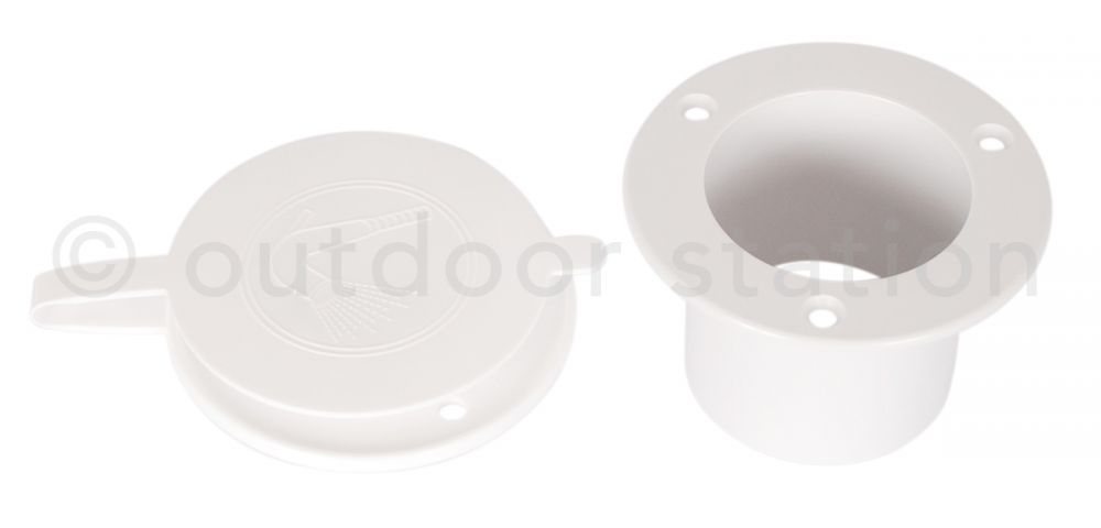 Vgradni plastičen etui za tuš za čoln bel