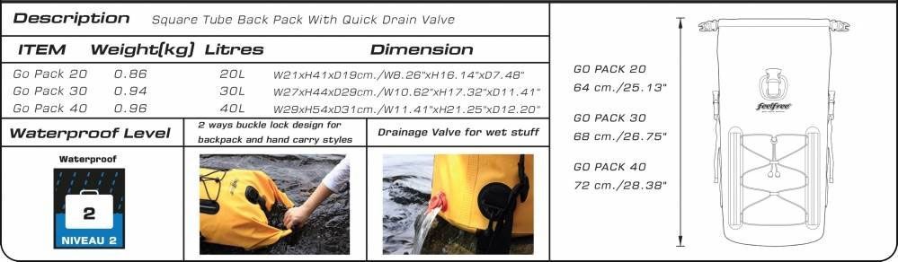 Vodoodporna torba - nahrbtnik Feelfree Go Pack 40L lime